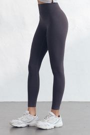Cielcoco CLWP9147 Legging Pinggang Tinggi dengan Saku Belakang _ COKELAT ARANG _BROWN CHARCOAL _ Dibuat di Korea Selatan